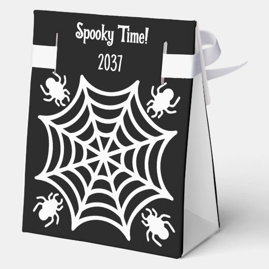 Gepersonaliseerde Spiderweb Halloween Bedankdoosjes (Achterkant)