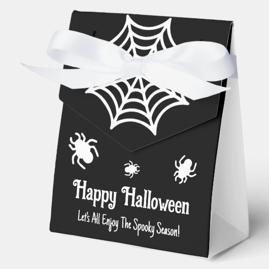 Gepersonaliseerde Spiderweb Halloween Bedankdoosjes (Voorkant)