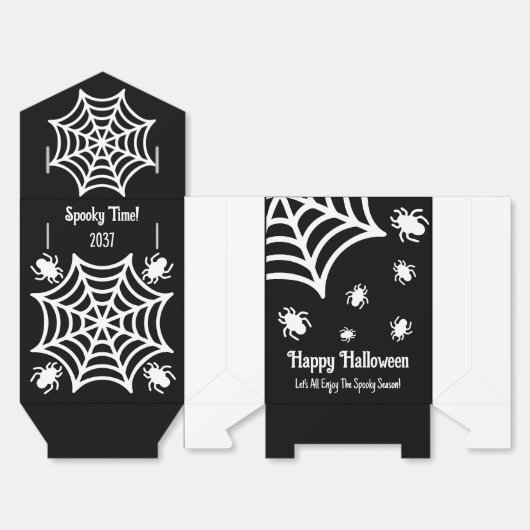 Gepersonaliseerde Spiderweb Halloween Bedankdoosjes (Ongevouwen)