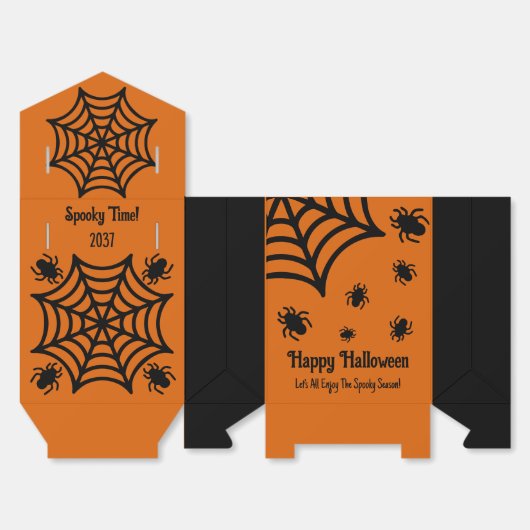 Gepersonaliseerde Spiderweb Halloween Bedankdoosjes (Ongevouwen)