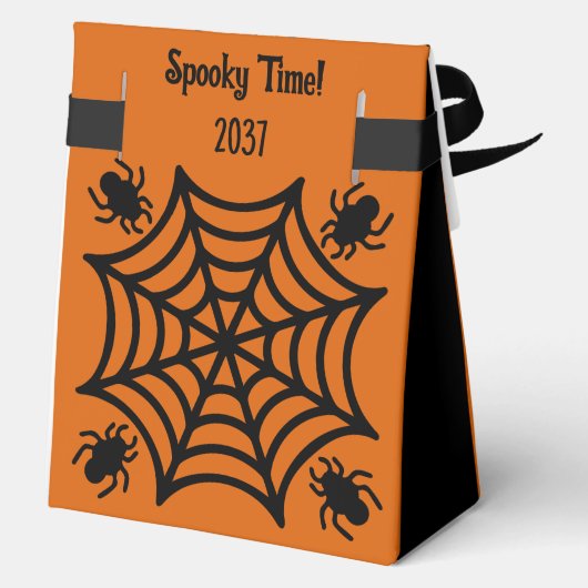 Gepersonaliseerde Spiderweb Halloween Bedankdoosjes (Achterkant)