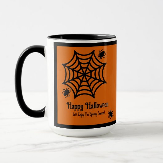 Gepersonaliseerde Spiderweb Halloween Mok (Links)