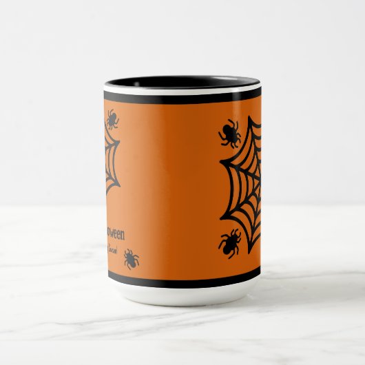Gepersonaliseerde Spiderweb Halloween Mok (Midden)