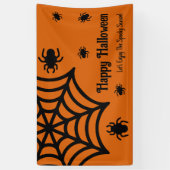 Gepersonaliseerde Spiderweb Halloween Spandoek (Verticaal)