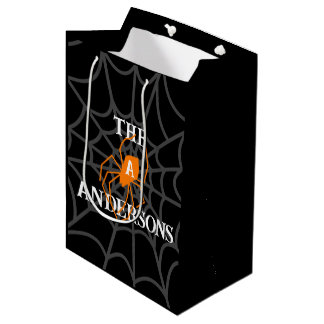 Gepersonaliseerde spinnenweb Halloween Medium Cadeauzakje