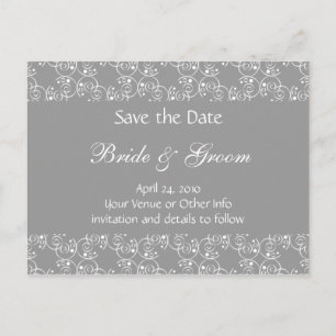 Gepersonaliseerde Spiral Swirls Save the Date Aankondigingskaart