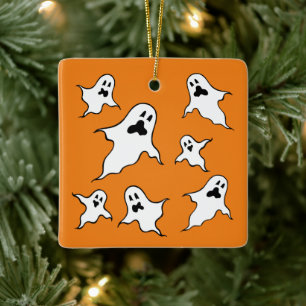 Gepersonaliseerde Spooky Halloween Ghosts Tree Orn Keramisch Ornament