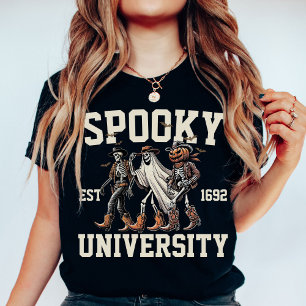 Gepersonaliseerde Spooky Halloween Groep College P T-shirt