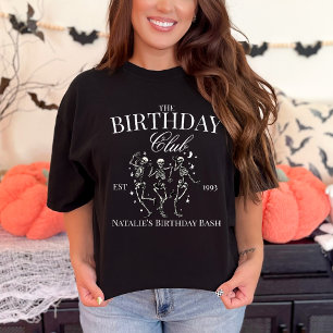 Gepersonaliseerde Spooky Halloween Groep Verjaarda T-shirt