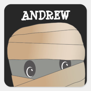 Gepersonaliseerde Spooky Mummy Halloween Sticker