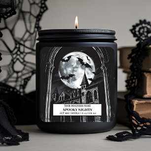 Gepersonaliseerde Spooky Nights Halloween kaars La Vierkante Sticker
