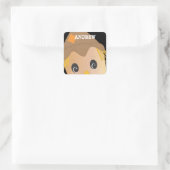 Gepersonaliseerde Spooky Scarecrow Halloween Stick Vierkante Sticker (Tas)