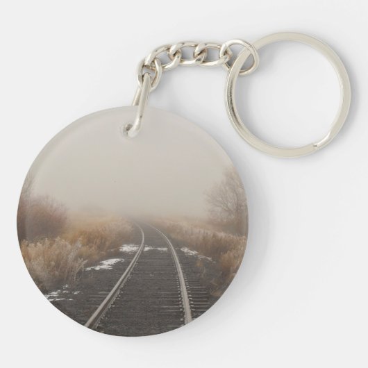 Gepersonaliseerde spoorweg volgt het landschap van sleutelhanger (Achterkant)