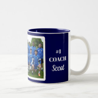 Gepersonaliseerde Sport Coach Team Foto Dank u Tweekleurige Koffiemok