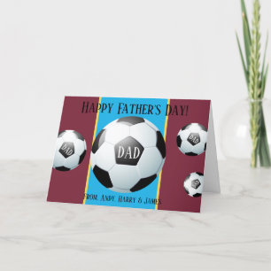 Gepersonaliseerde Sport Football Voetbal Vaderdag Feestdagen Kaart