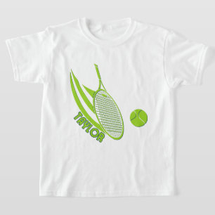 Gepersonaliseerde sporten met naam Tennis Kind T-shirt