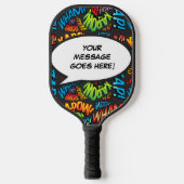 Gepersonaliseerde spraak bubbel grappig cool strip pickleball paddle (Voorkant)