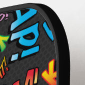 Gepersonaliseerde spraak bubbel grappig cool strip pickleball paddle (Links Detail)