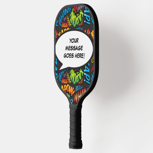 Gepersonaliseerde spraak bubbel grappig cool strip pickleball paddle (Links)