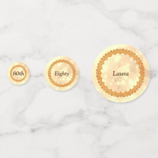 Gepersonaliseerde sprankelende Goud Gelukkige 80st Confetti (Voorkanten)