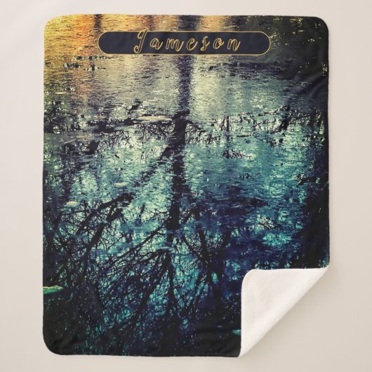 Gepersonaliseerde Spring Tree Reflections Sherpa Deken (Voorkant)