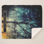 Gepersonaliseerde Spring Tree Reflections Sherpa Deken (Voorkant (horizontaal))