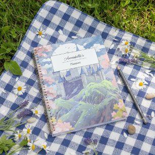 Gepersonaliseerde Sprookjeskasteel Pastel Waterver Planner