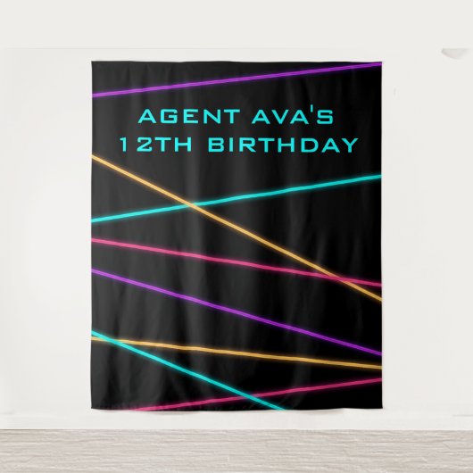 Gepersonaliseerde Spy Party Laser Tapestry Wandkleed (Voorkant)