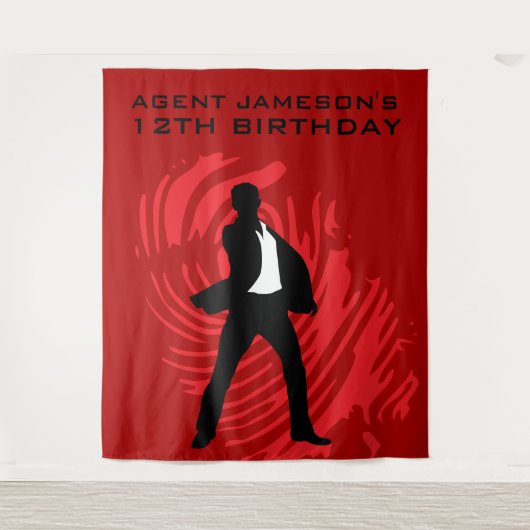 Gepersonaliseerde Spy Party Vingerafdruk Tapestry Wandkleed (Voorkant)