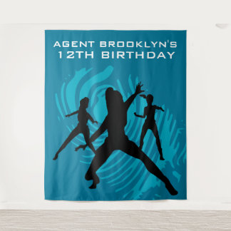 Gepersonaliseerde Spy Party Vingerafdruk Tapestry Wandkleed