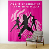 Gepersonaliseerde Spy Party Vingerafdruk Tapestry Wandkleed (In situ)