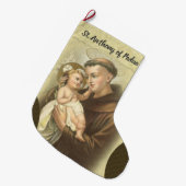 Gepersonaliseerde St. Anthony van Padua Prayer Grote Kerstsok (Voorkant (Hangend))