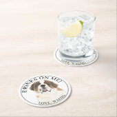 Gepersonaliseerde St. Bernard Hond bruiloft Ronde Kartonnen Onderzetter (Insitu)