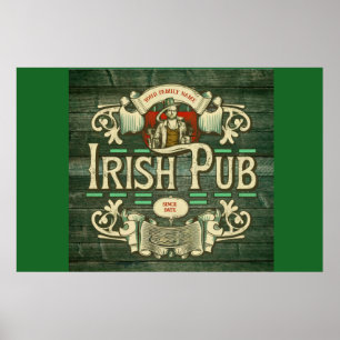 Gepersonaliseerde St Patrick's Day Funny Irish Pub Poster