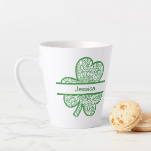 Gepersonaliseerde St. Patrick's Day Green Shamrock Latte Mok