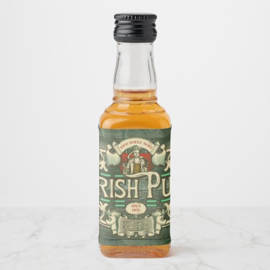 Gepersonaliseerde St Patrick's Day Ierse pub Grapp Likeurfles Etiket (Voorkant)