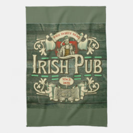 Gepersonaliseerde St Patrick's Day Ierse pub Grapp Theedoek