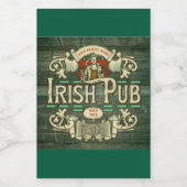 Gepersonaliseerde St Patrick's Day Ierse pub Grapp Wijn Etiket (Enkel label)