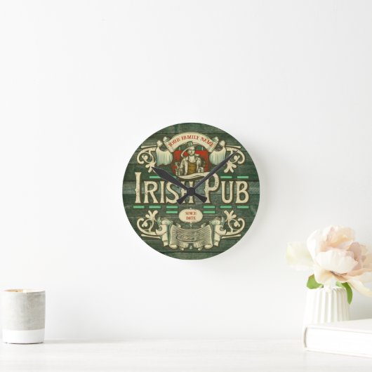 Gepersonaliseerde St Patricks Day Irish Pub Box Si Ronde Klok (Huis)