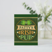 Gepersonaliseerde St. Patrick's Day Irish Pub Brie Briefkaart (Staand voorkant)
