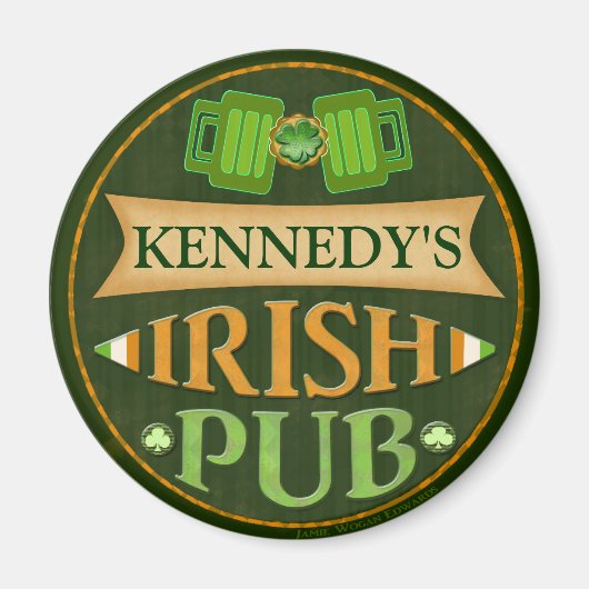 Gepersonaliseerde St. Patrick's Day Irish Pub Magn Magneet (Voorkant)