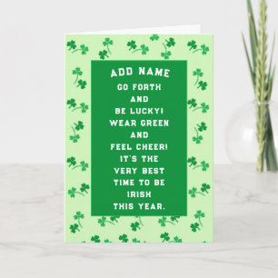 Gepersonaliseerde St. Patrick's Day kaart