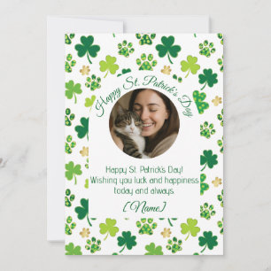 Gepersonaliseerde St. Patrick's Day kattenliefhebb Feestdagenkaart