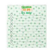 Gepersonaliseerde St. Patrick's Day Theme To-Do li Notitieblok (Voorkant)