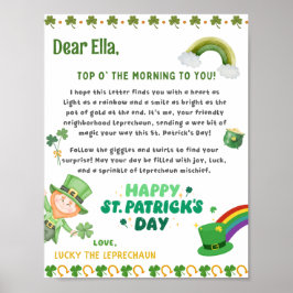 Gepersonaliseerde St Patrick's kabouter brief Poster