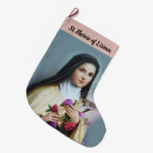 Gepersonaliseerde St. Therese de Kleine Bloem Grote Kerstsok (Voorkant (Hangend))