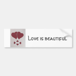 Gepersonaliseerde St. Valentijns rode hart met par Bumpersticker