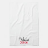 Gepersonaliseerde stad en zip keukenhanddoek (Verticaal)