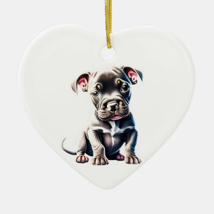 Gepersonaliseerde Staffordshire Bull Terrier Puppy Keramisch Ornament