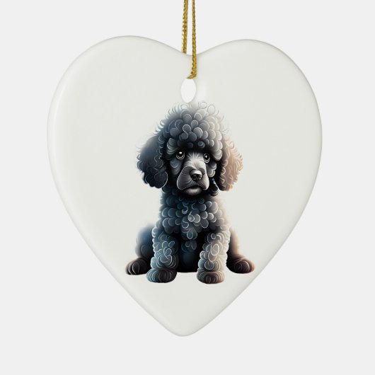 Gepersonaliseerde standaard Poedel Puppy Keramisch Ornament (Rechts)
